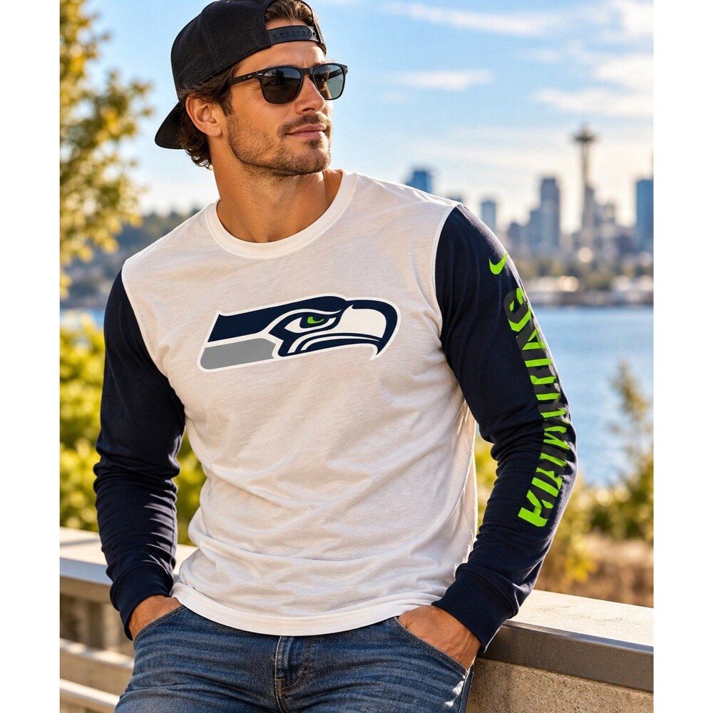 Mens Seahawks NFL Nike Dri Fit Long Sleeve Shirt Size S